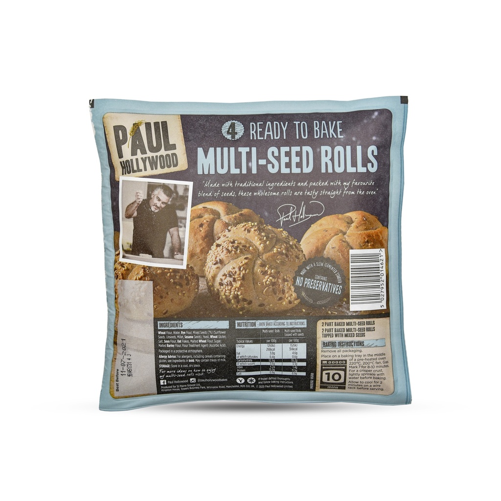 PAUL HOLLYWOOD 4 READY TO BAKE MULTI-SEED ROLLS