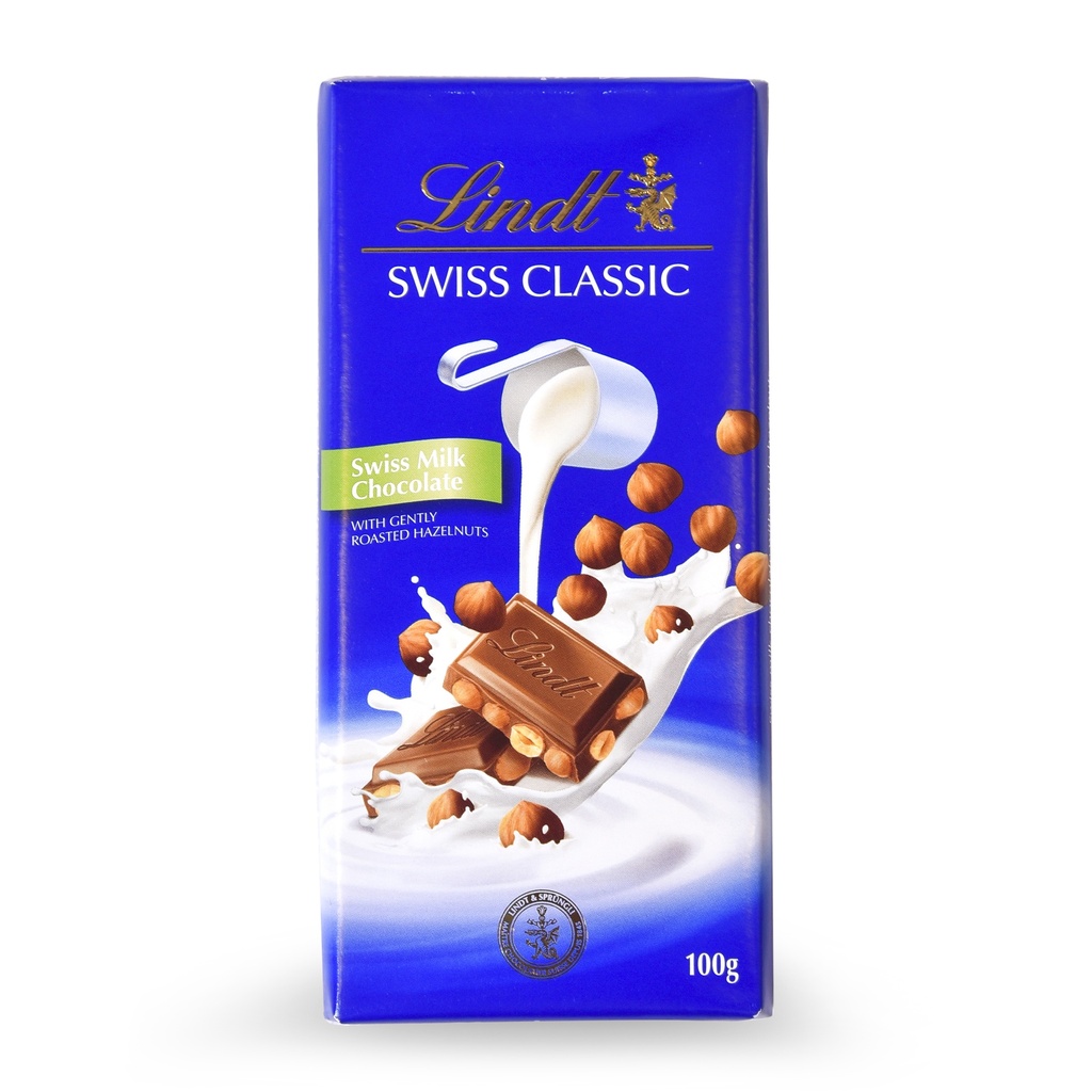 LINDT CLASSIC MILK HAZELNUT 100G