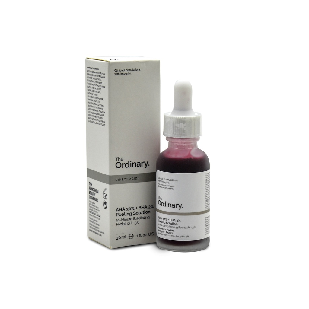 THE ORDINARY AHA 30% BHA 2% PEELING SOLUTION 30ML 10 MINUTE EXFOLIATING FACIAL PH 3.6