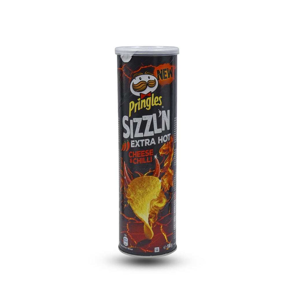 PRINGLES SIZZLN EXTRA HOT CHEESE & CHILLI 180G