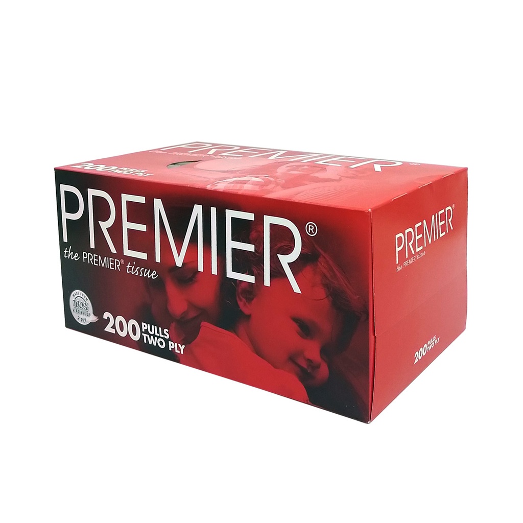PREMIER TISSUE BOX 2 PLY 200 SHEETS