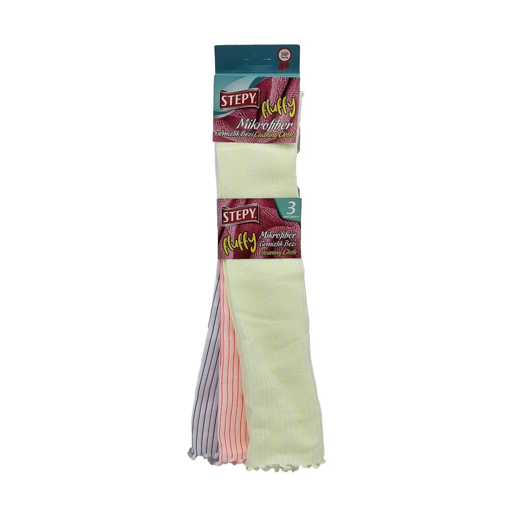 STEPY MICROFIBER FLUFFY CLEANING CLOTH 3'S PACK