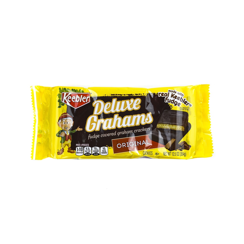 KEEBLER DELUXE GRAHAMS FUDGE COVERED CRACKERS 354G