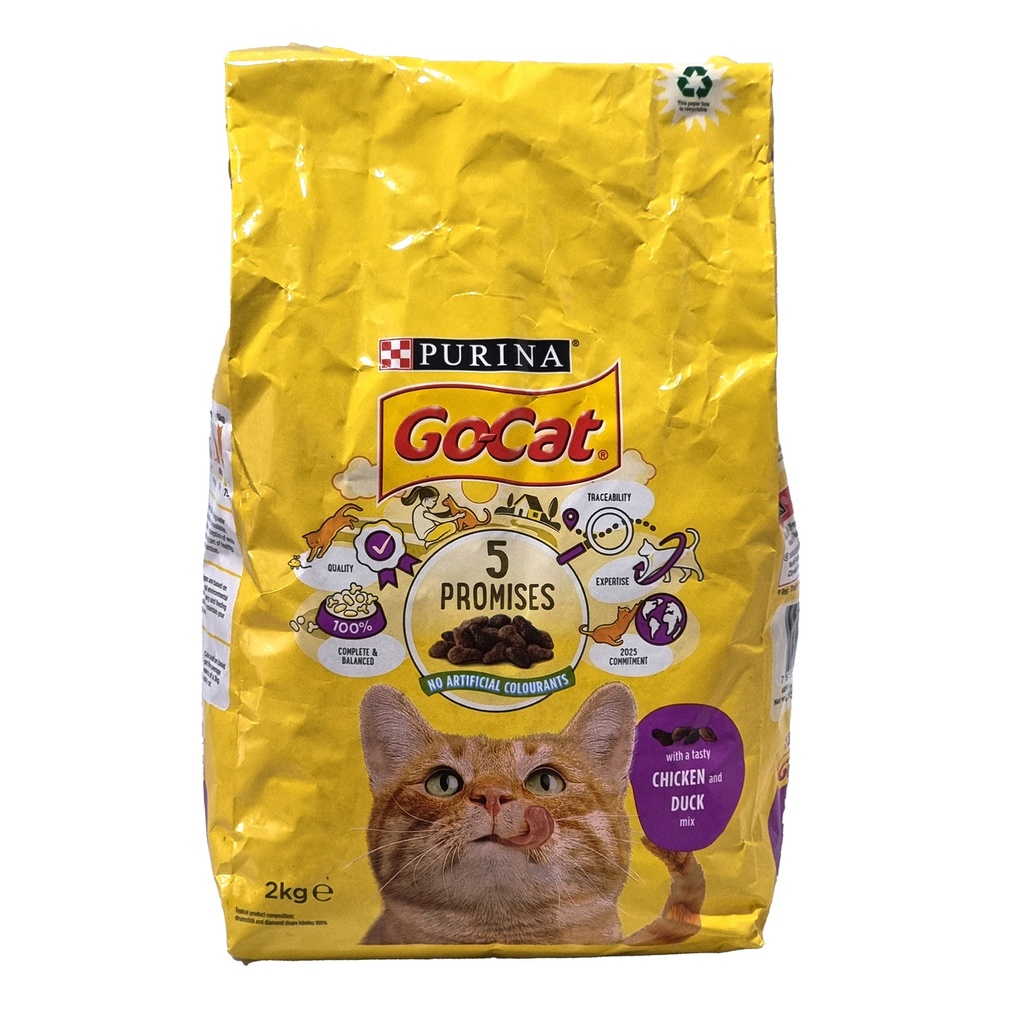 PURINA GO-CAT ADULT DRY CAT FOOD CHICKEN & DUCK 2KG