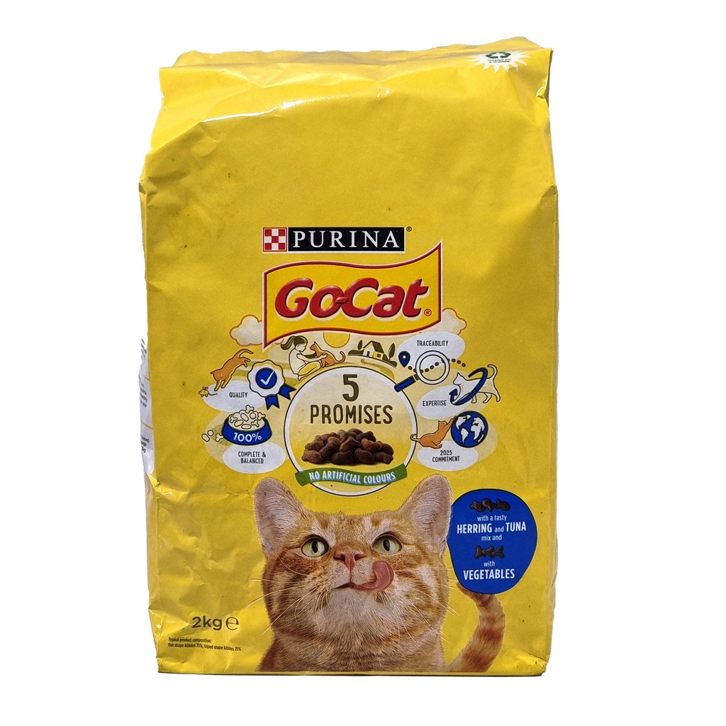 PURINA GO-CAT ADULT DRY CAT FOOD HERRING & TUNA 2KG