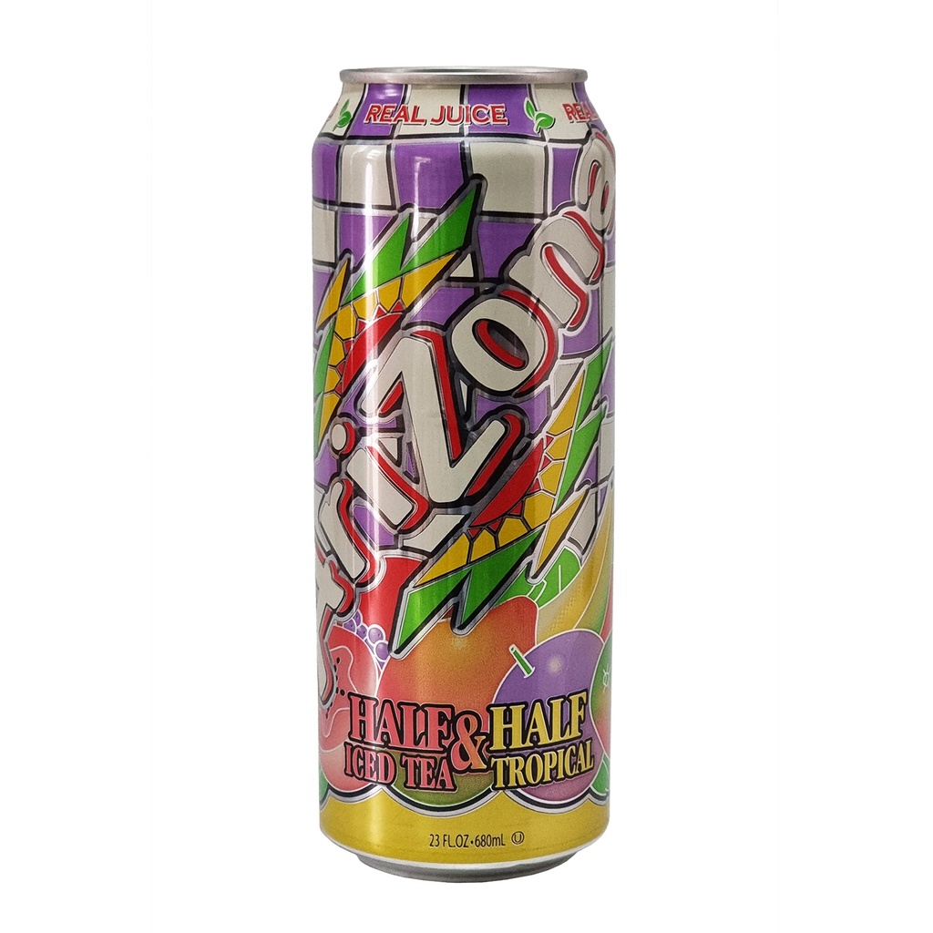 ARIZONA BEVERAGES 1/2 TROPICAL & 1/2 ICED TEA 680ML