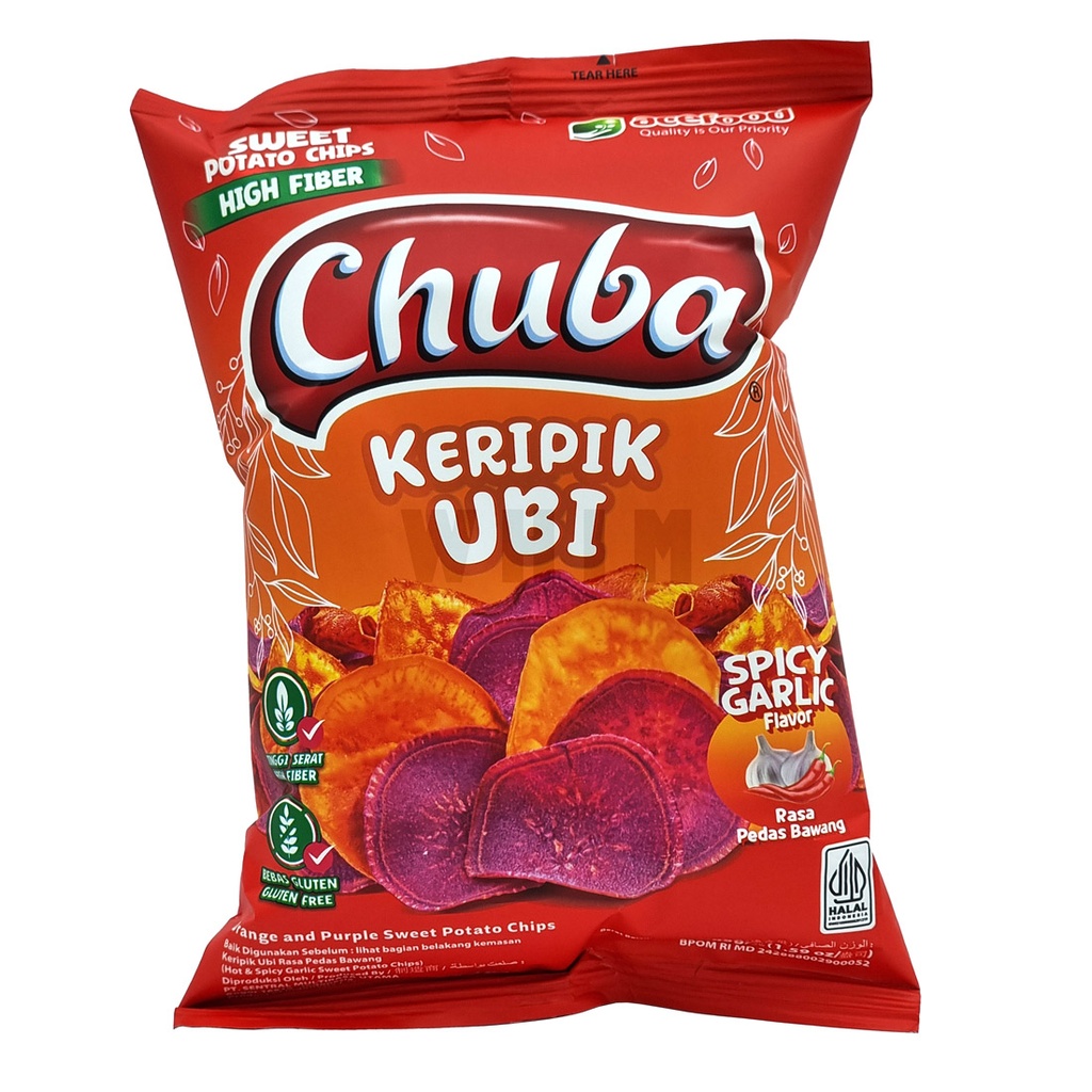 CHUBA SWEET POTATO CHIPS SPICY GARLIC FLAVOUR 45G