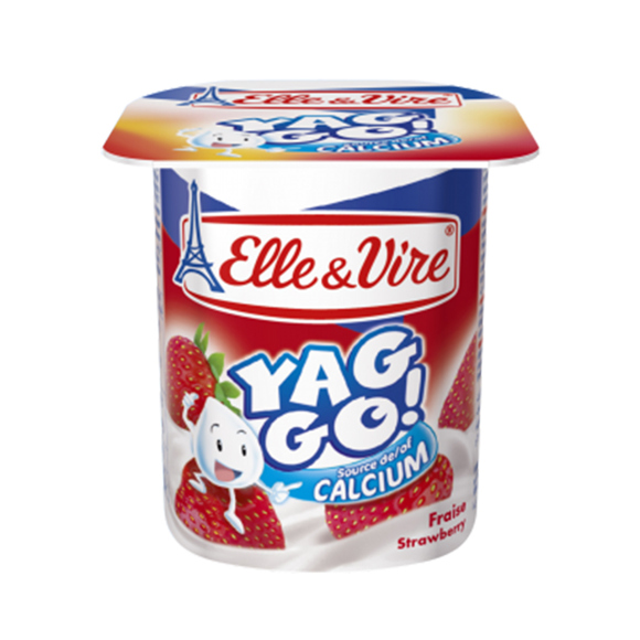 ELLE & VIRE YAGGO STRAWBERRY YOGHURT 125G