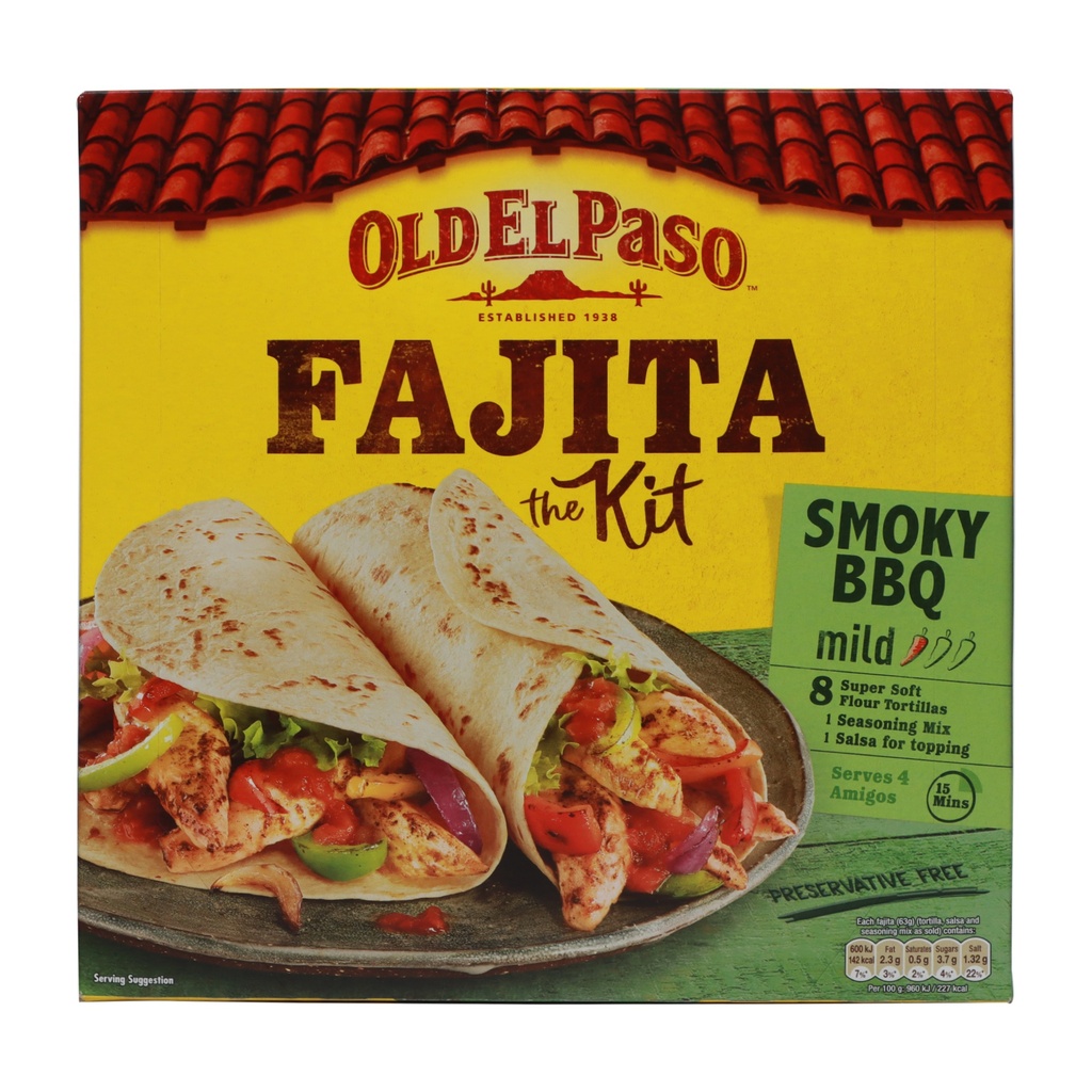 OLD EL PASO BBQ FAJITA KIT 500G