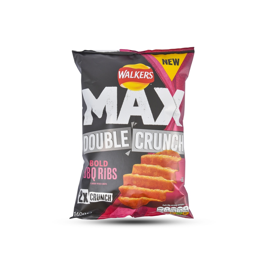 WALKERS MAX DOUBLE CRUNCH BBQ RIB 140G