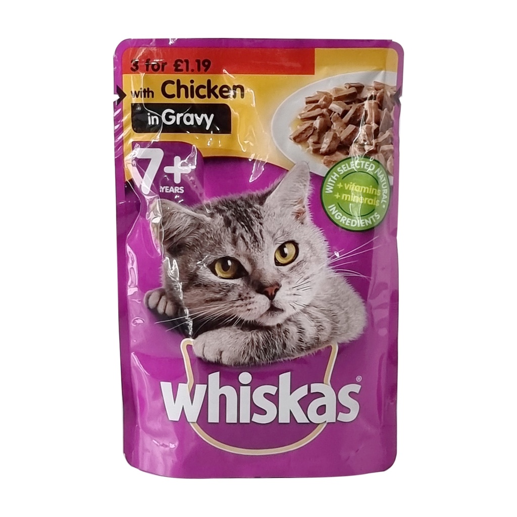 WHISKAS POUCH CHICKEN IN GRAVY 100G