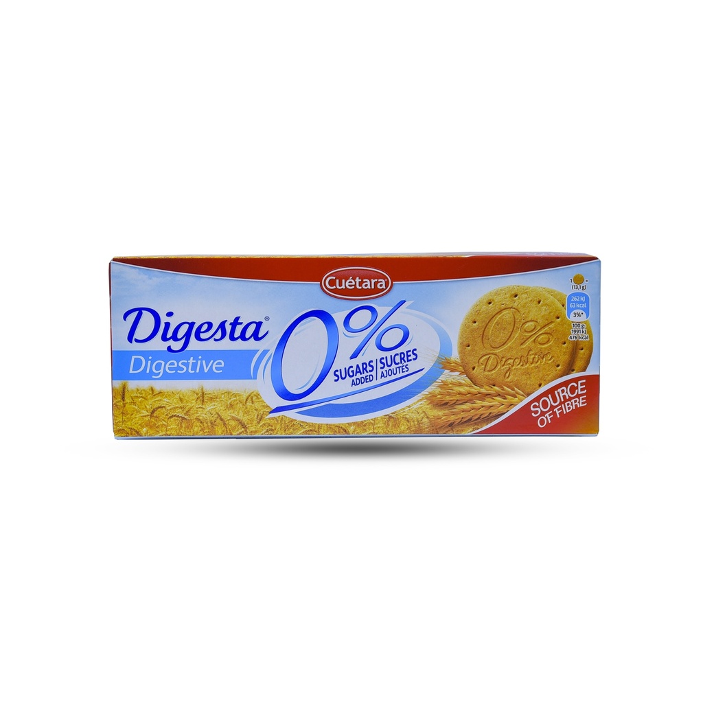 CUETARA DIGESTA DIGESTIVE BISCUITS 0% SUGAR ADDED 400G