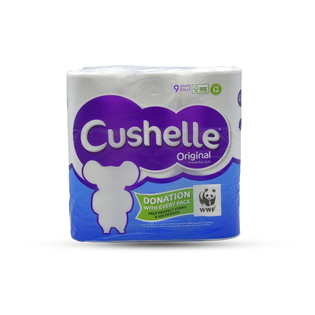 CUSHELLE 9 WHITE TOILET TISSUE ROLL