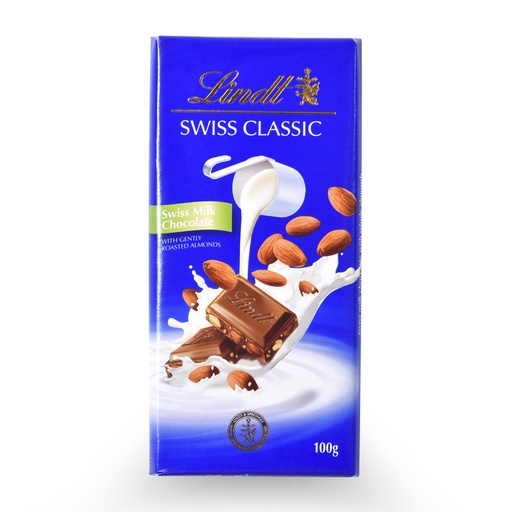 LINDT CLASSIC MILK CHOCOLATE WHOLE ALMOND 100G