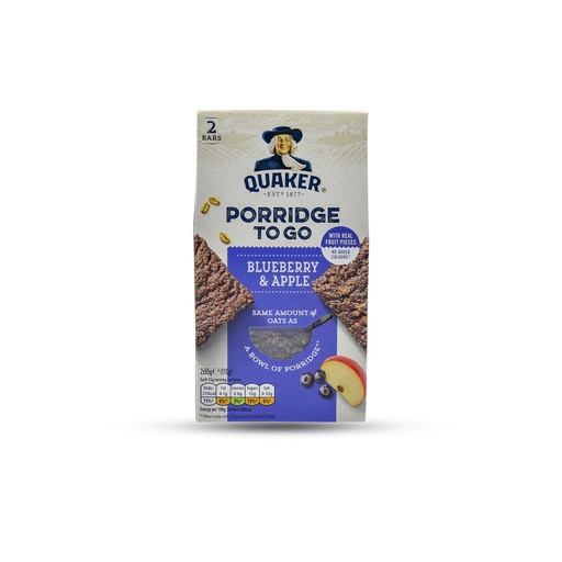 QUAKER PORRIDGE TO GO BLUEBERRY & APPLE 110G