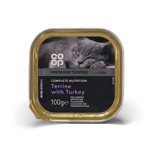 CO-OP ADULT CAT 1+ YEARS PREMIUM TERRINE WITH TURKEY 100G