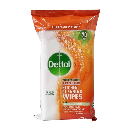 DETTOL POWER & PURE KITCHEN 70 LARGE WIPES