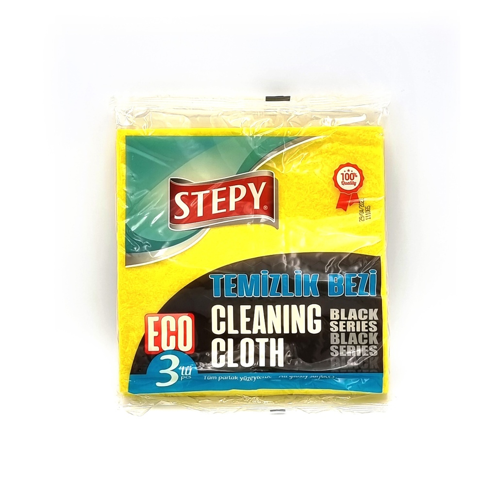 STEPY BLACK SERIES 3'S YELLOW MULTI PURPOSE CLEANING CLOTH 34X35CM ...