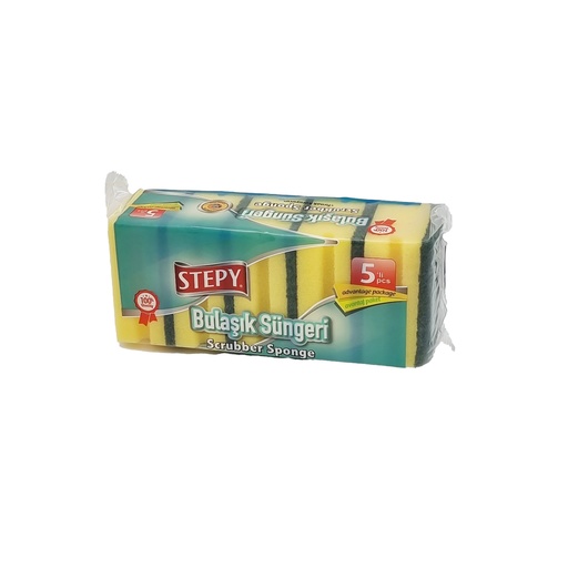 STEPY FLAT WASHING FOAM SCRUBBER SPONGE 5'S PACK