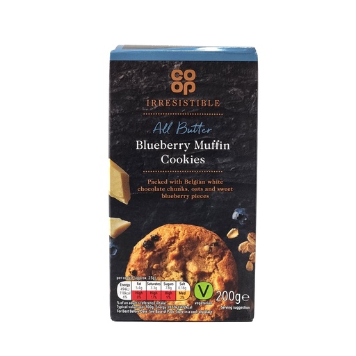 CO-OP IRRESISTIBLE ALL BUTTER BLUEBERRY MUFFIN COOKIES 200G