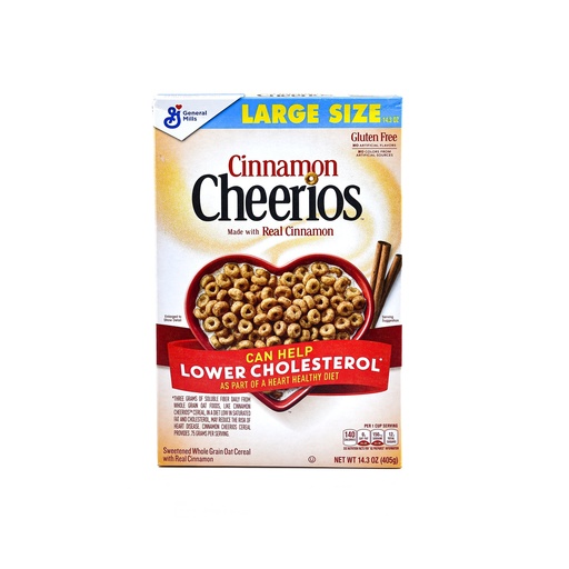 GENERAL MILLS CINNAMON CHEERIOS CEREAL 405G