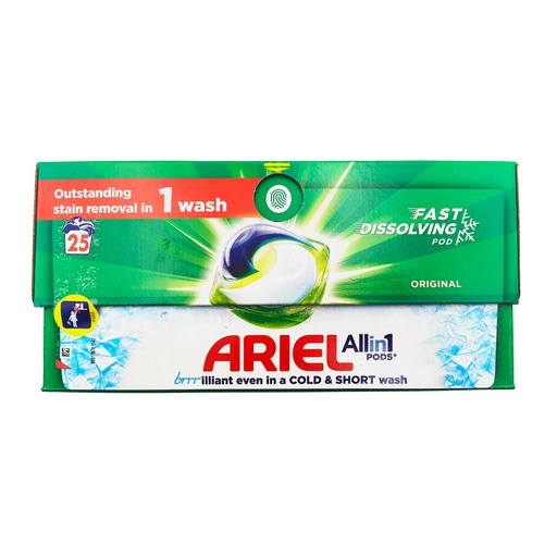 ARIEL ALL IN 1 ORIGINAL BIO LAUNDRY PODS 25'S WASH