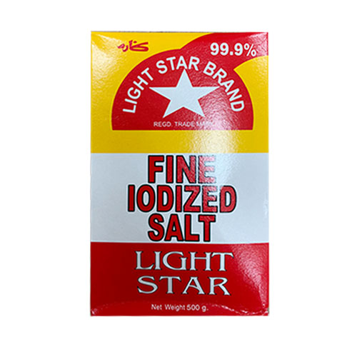 IODIZED FINE TABLE SALT LIGHT STAR BRAND 500G