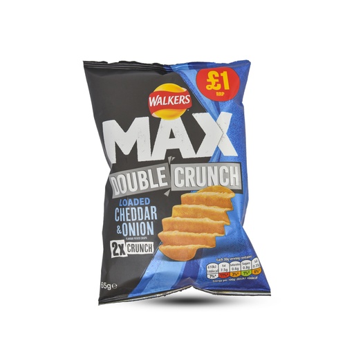 WALKERS MAX DOUBLE CRUNCH CHEDDAR & ONION 65G