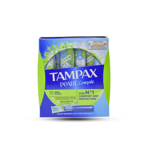 TAMPAX COMPAK PEARL SUPER TAMPONS 18S