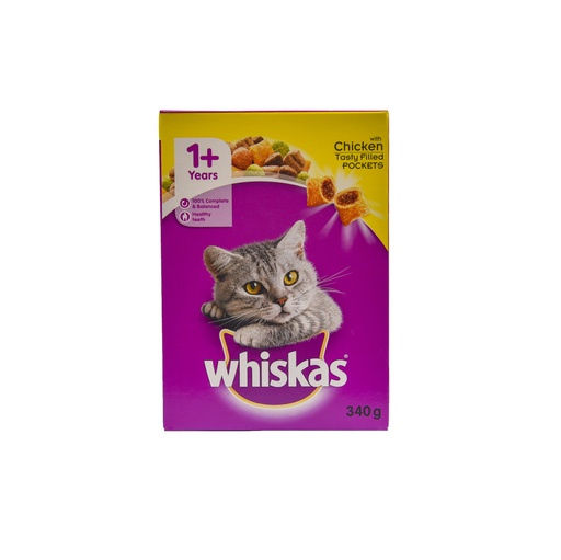 WHISKAS DRY CAT FOOD WITH CHICKEN 340G