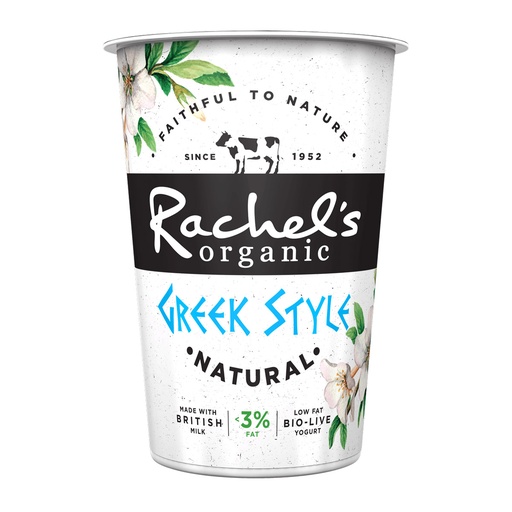 RACHEL'S ORGANIC LOW FAT GREEK STYLE NAT YOGHURT 450G