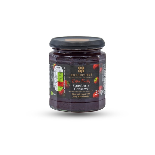 CO-OP IRRESISTIBLE EXTRA FRUITY STRAWBERRY CONSERVE 340G