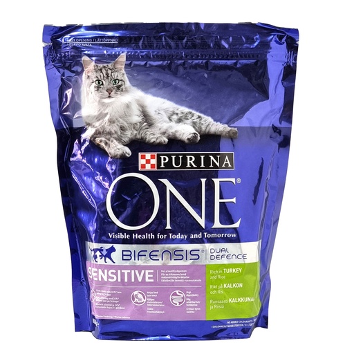 PURINA ONE SENSITIVE CAT FOOD TURKEY & RICE 800G