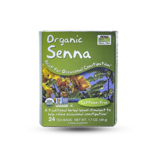 NOW REAL TEA ORGANIC SENNA RELIEF FOR OCCASIONAL CONSTIPATION 24/BOX