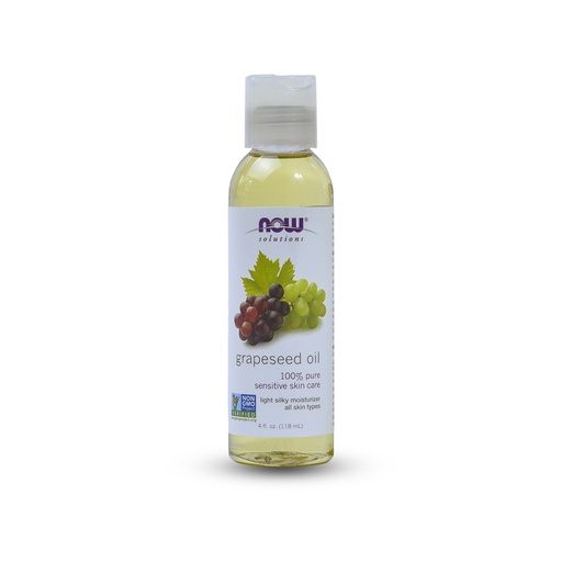 NOW SOLUTIONS 100% PURE SENSITIVE SKIN CARE GRAPESEED OIL 4 OZ